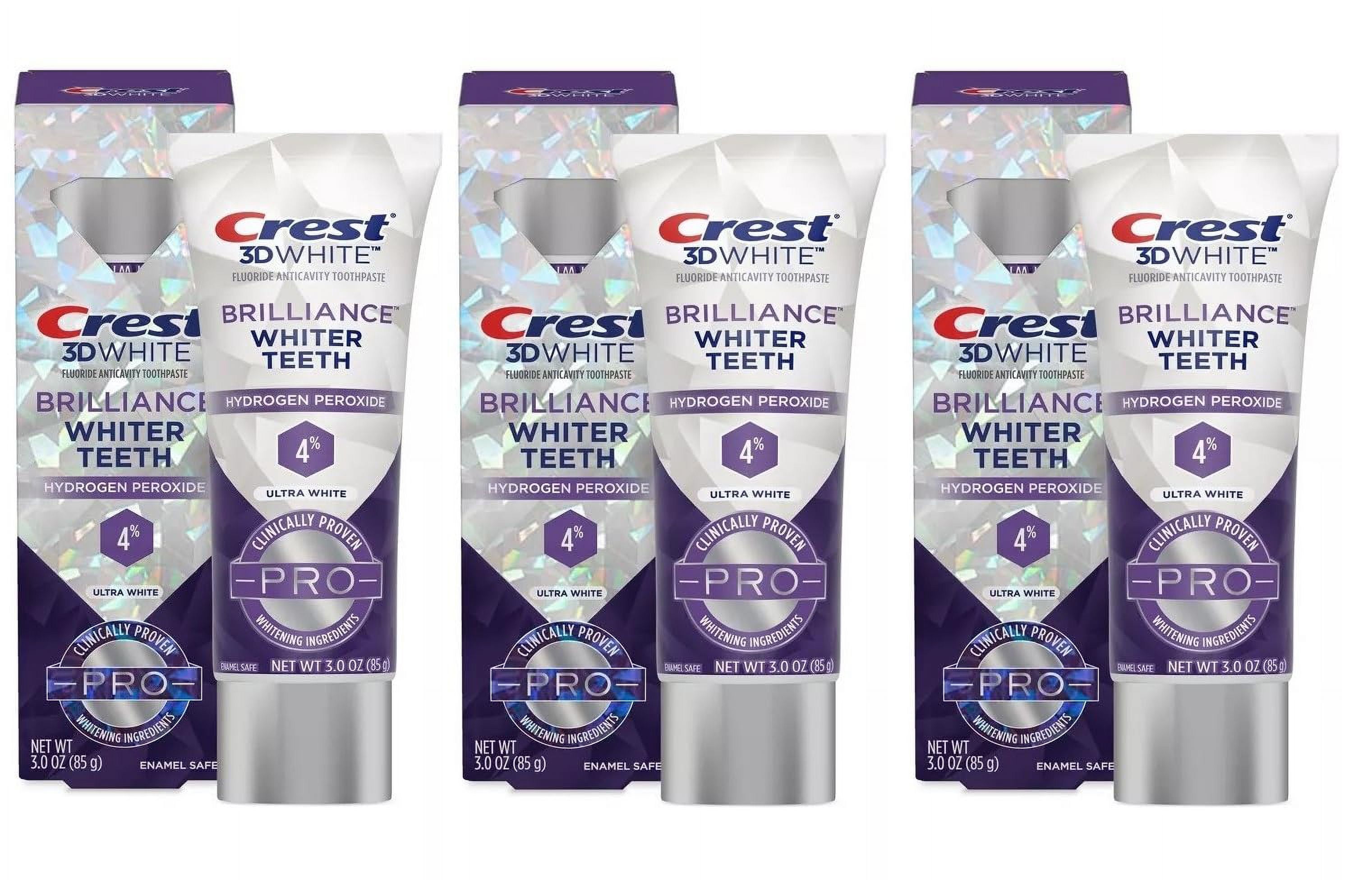 Crest 3D White Brilliance Whiter Teeth Pro Ultra White Toothpaste, 3Oz