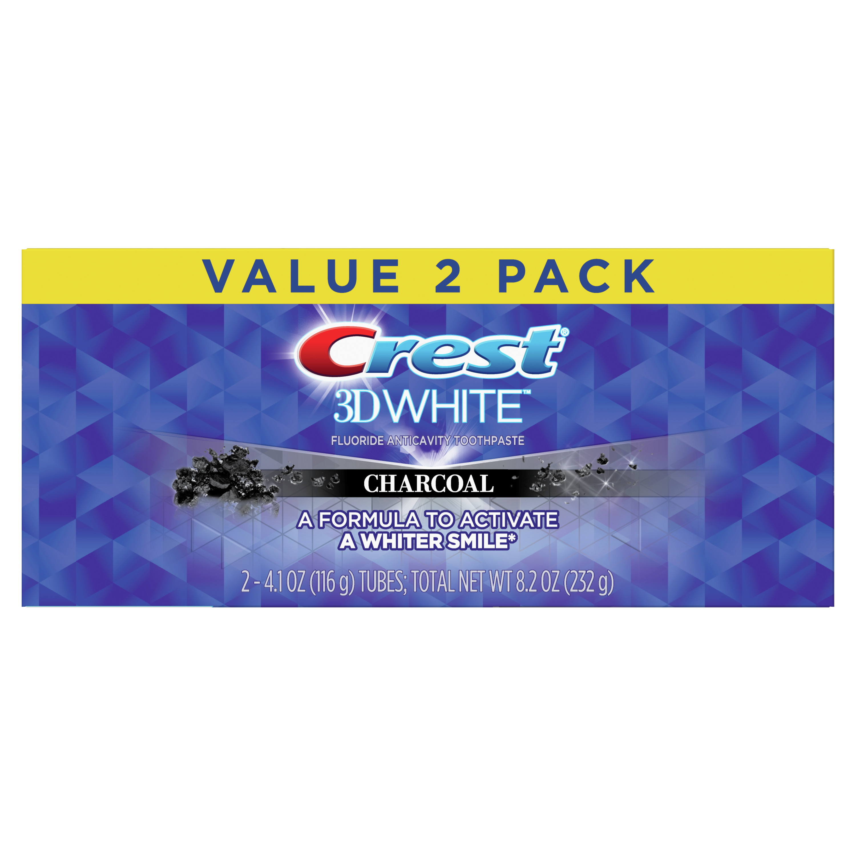 Crest 3D White, Charcoal Whitening Toothpaste, Mint, 4.1 oz, 2 Pk - image 1 of 5