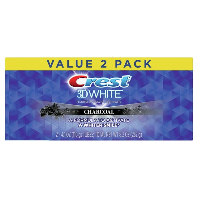 Crest 3D White, Charcoal Whitening Toothpaste, Mint, 4.1 oz, 2 Pk