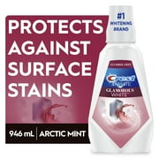 Crest 3D White Glamorous White Whitening Mouthwash, Arctic Mint, 946 mL, Alcohol Free