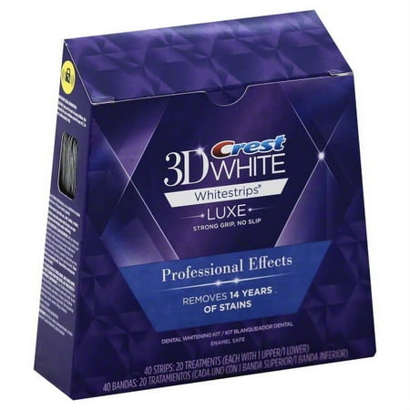 Crest 3D White Luxe Whitestrips Professional Effects - Teeth Whitening Kit, 20 Each