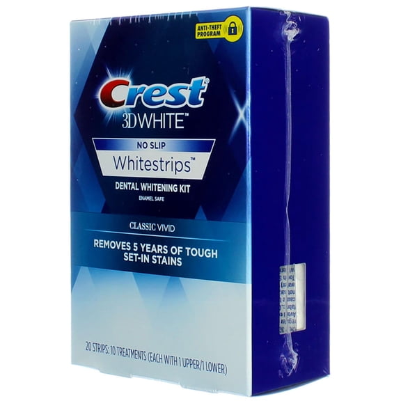 Crest 3D White No Slip Whitestrips Dental Whitening Kit, 10 Treatments 1 ea (Pack of 6)