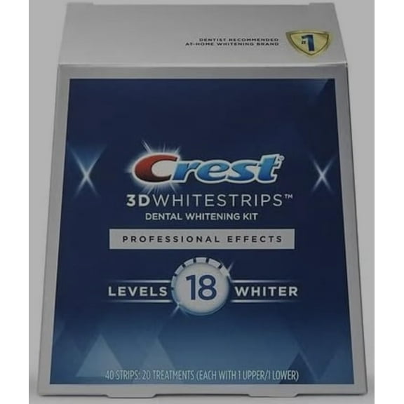Crest 3D White Professional Effects Whitestrips Teeth Whitening Strips Kit, 40 Strips (20 Count Pack)