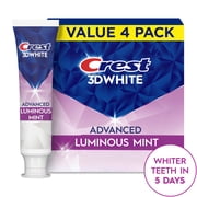 Crest Toothpaste, 3DWhite Advanced, Luminous Mint, 3.7 oz, Pack of 4