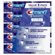 Crest 3D White Ultra Fluoride Anticavity Toothpaste Vivid Mint 5.2 Oz 5 Pack