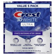 Crest 3D White Ultra Whitening Toothpaste, Vivid Mint 5.2 oz., 5 pk.