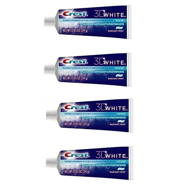 Crest 3D White Vivid Fluoride Anticavity Toothpaste Radiant Mint 0.85
