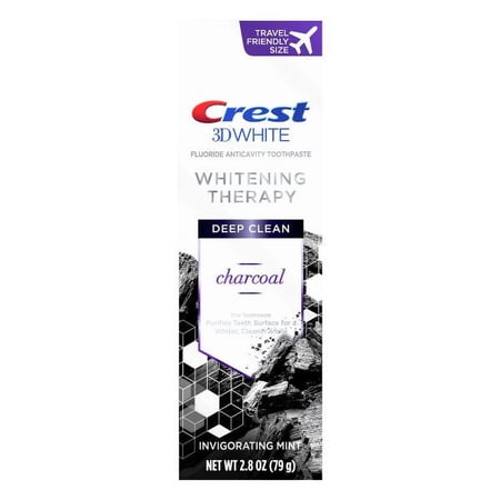 Crest 3D White Whitening Therapy Charcoal Deep Clean Fluoride Toothpaste Invigorating Mint - 2.8 oz