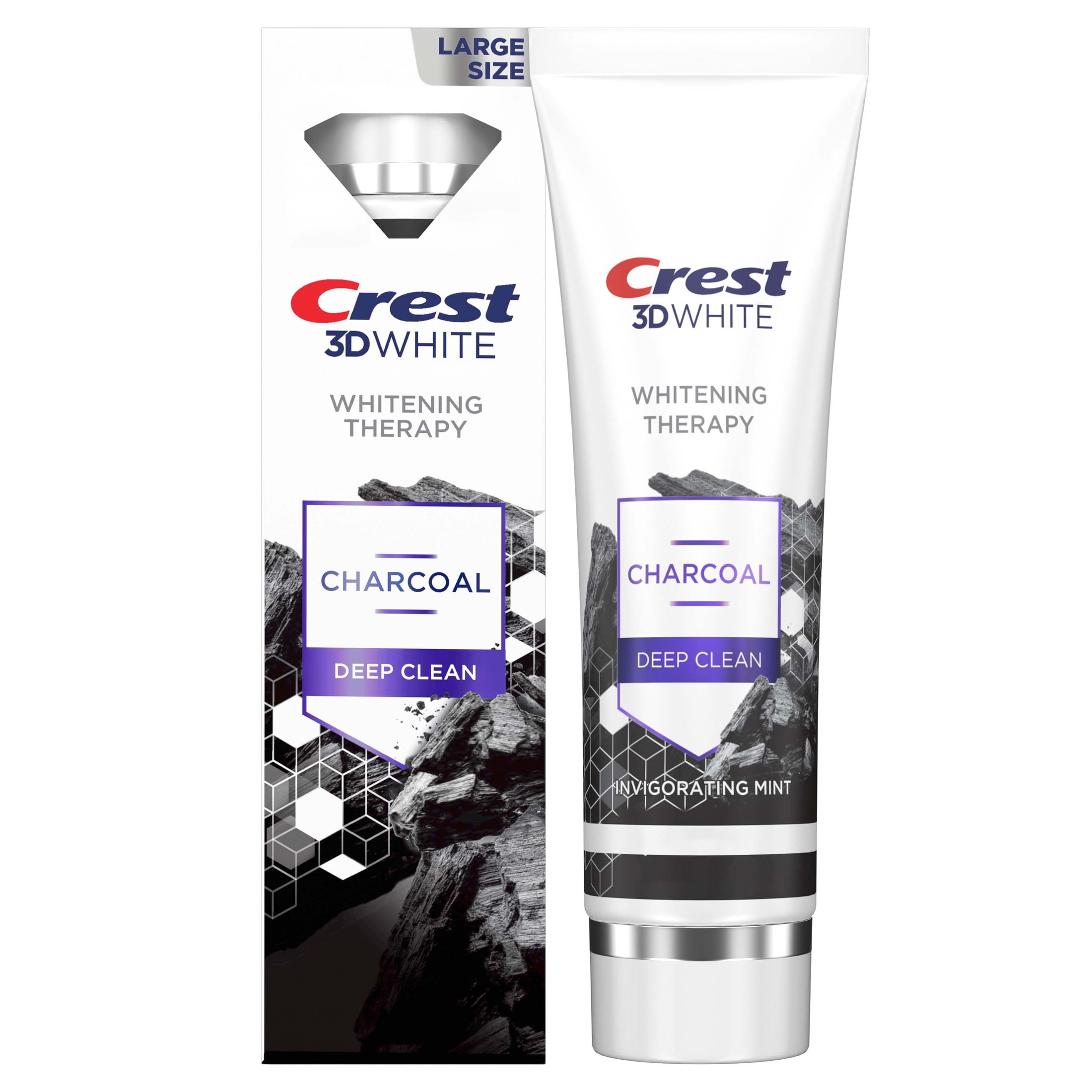 3D White Whitening Therapy Charcoal Deep Clean Invigorating Mint