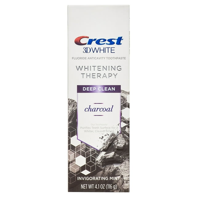 Crest 3D White Whitening Therapy Charcoal Deep Clean Toothpaste, Mint, 4.1 oz