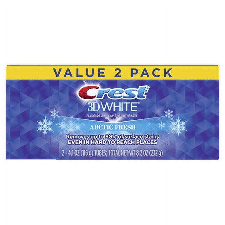 Crest 3D White, Whitening Toothpaste Arctic Fresh, 4.1 oz, Pack of 2 - image 1 of 8