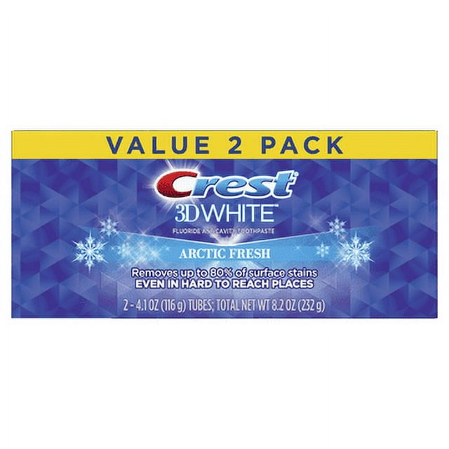 Crest 3D White, Whitening Toothpaste Arctic Fresh, 4.1 oz, Pack of 2
