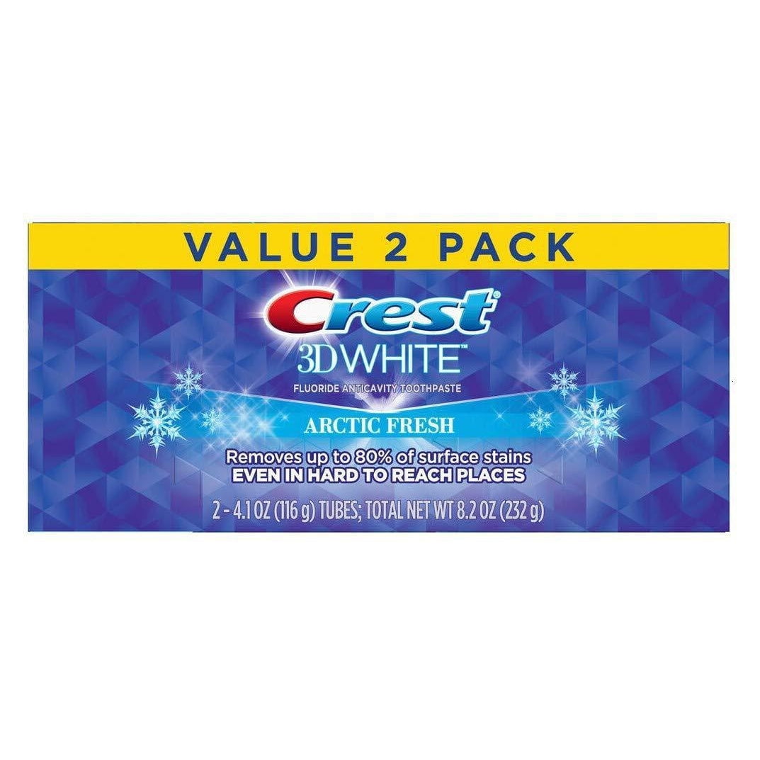 Crest 3D White, Whitening Toothpaste Arctic Fresh, 4.1 oz, Pack of 2