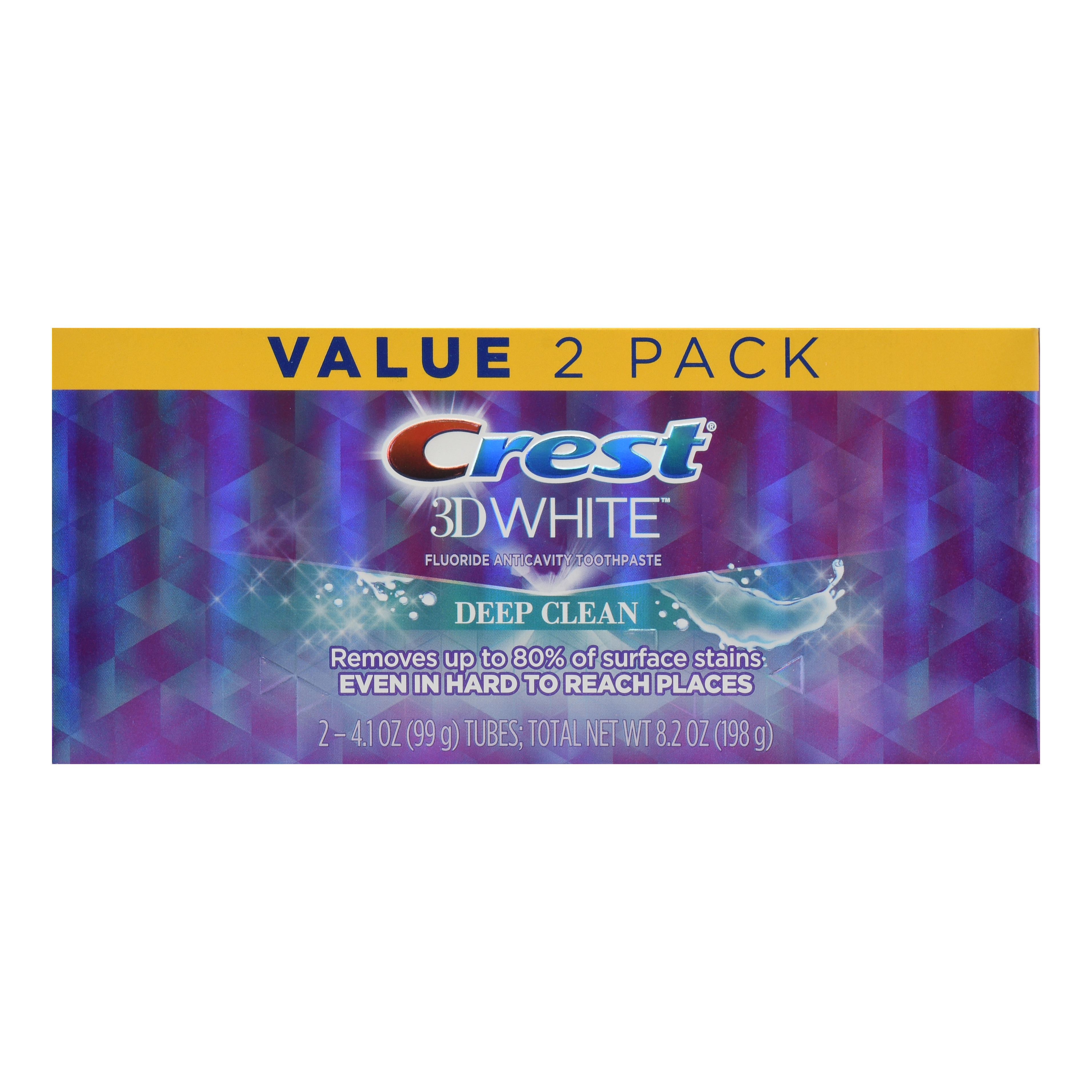 Crest 3D White, Whitening Toothpaste Deep Clean, 4.1 oz, Pack of 2 - image 1 of 5