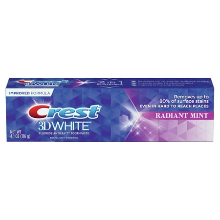 Crest 3D White, Whitening Toothpaste Radiant Mint, 4.1 oz