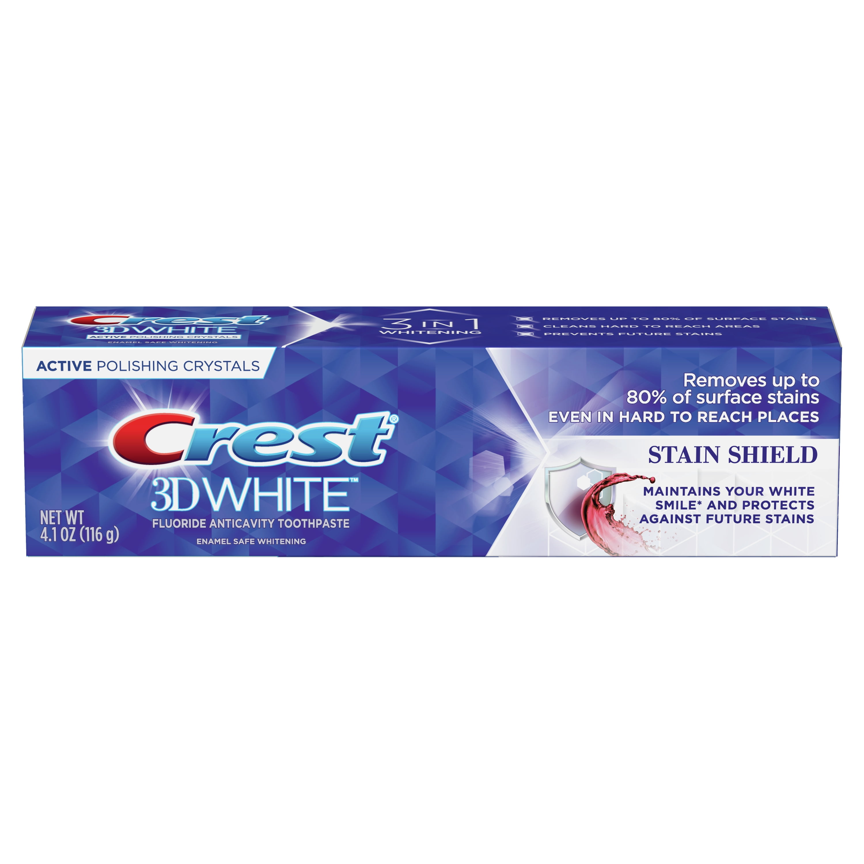 Crest 3D White, Whitening Toothpaste Stain Shield, 4.1 oz
