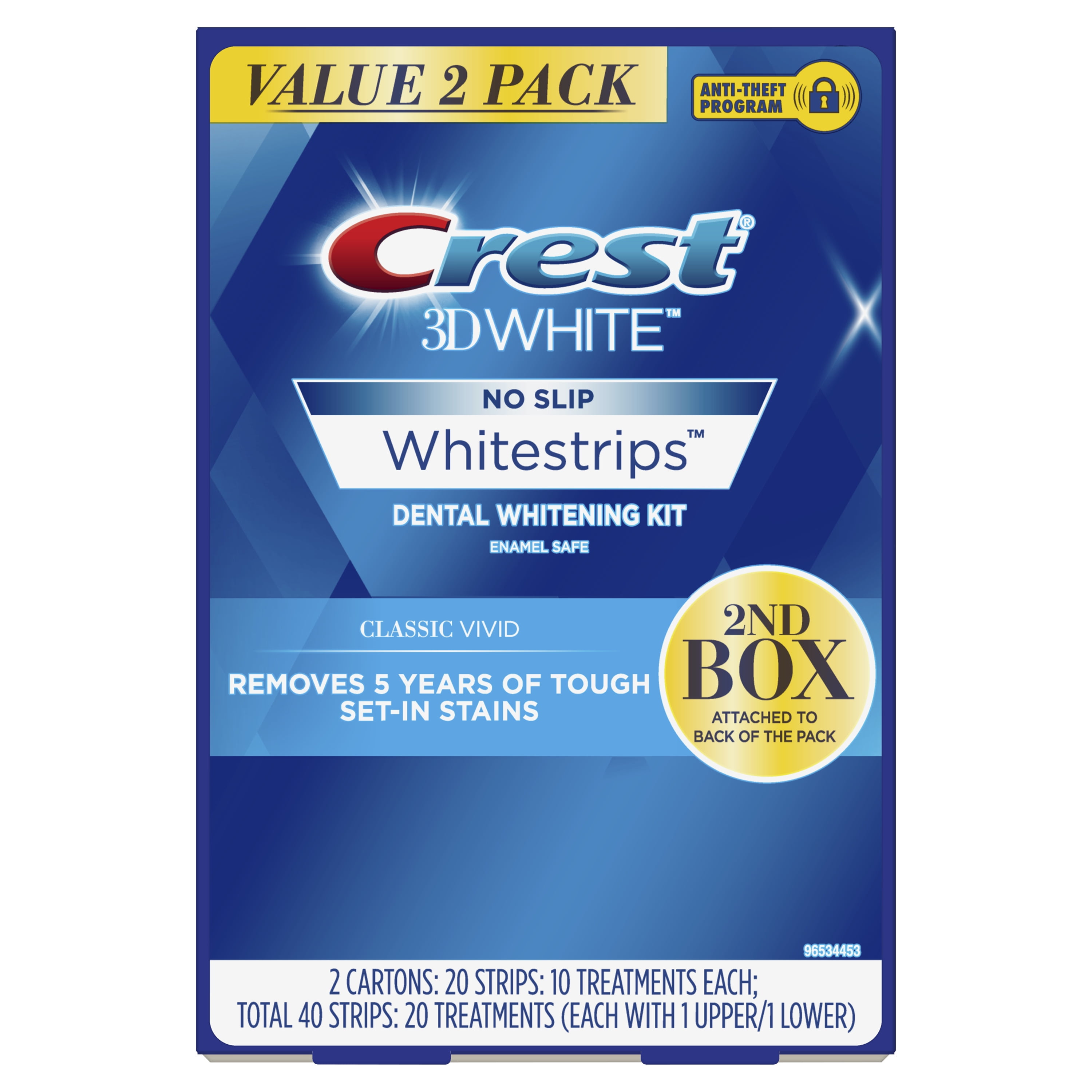 Crest 3D White Whitestrips Classic Vivid Teeth Whitening Kit, 20