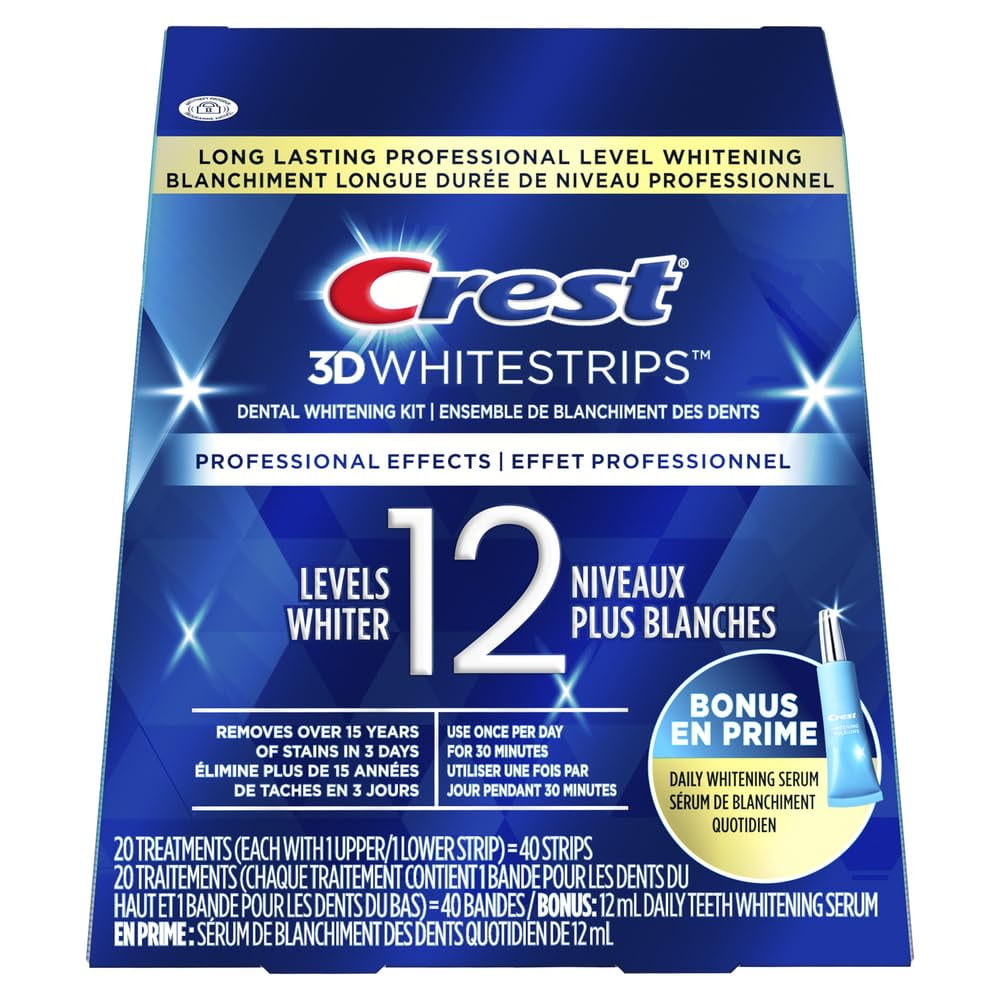 Crest 3D White Whitestrips Professional Effects Treatments, 20 Count