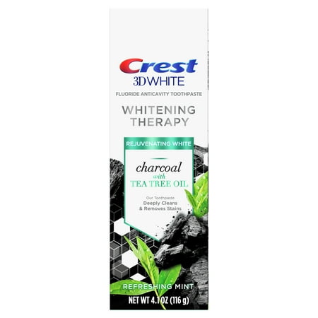 Crest 3D Whitening Therapy Charcoal Toothpaste, Tea Tree Oil, 4.1 oz