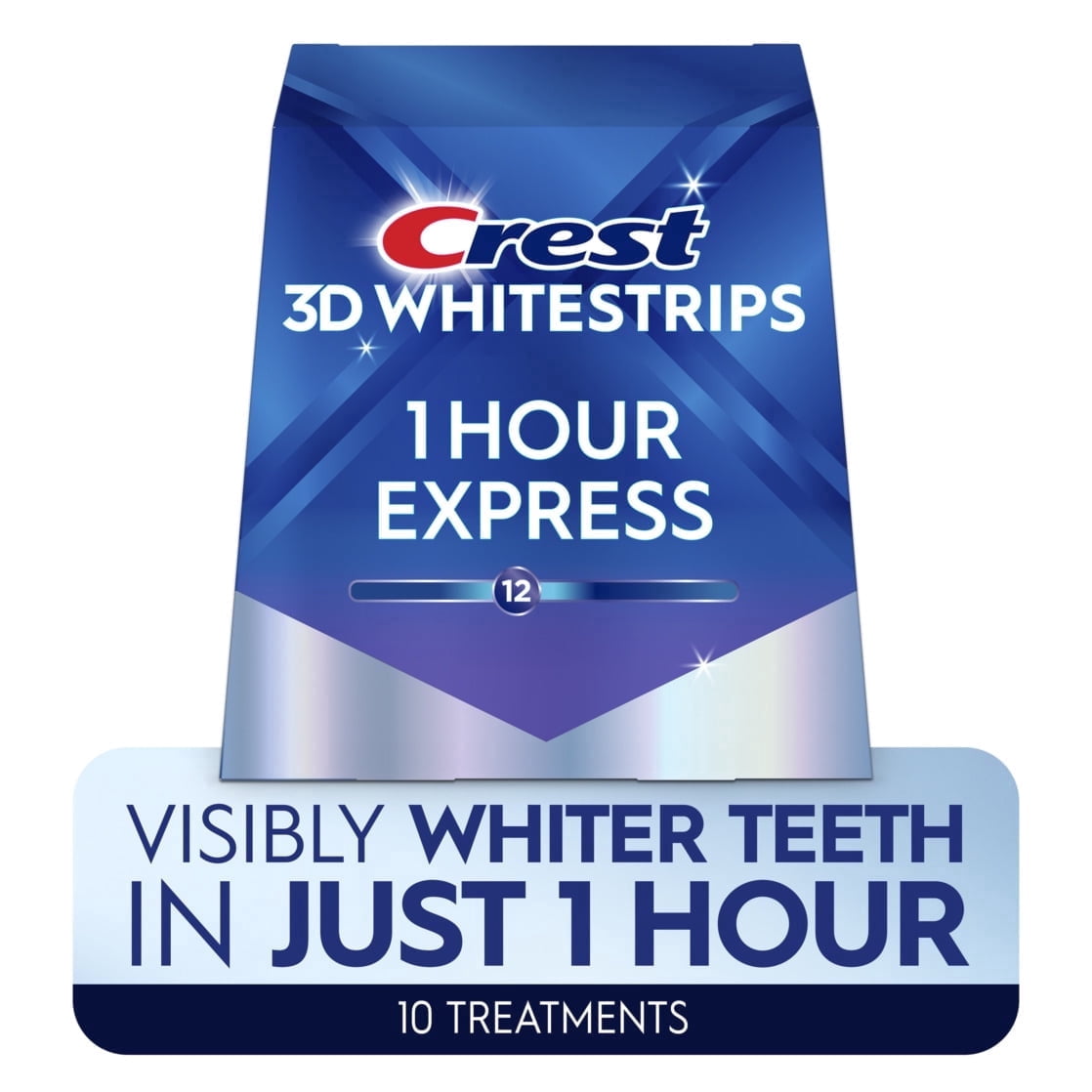Crest 3D 1 Hour Express Level12 (ホワイトニング) Crest 3D Whitestrips Enamel Safe Tooth Whitener Kit, 1 Hour