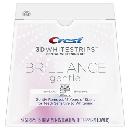 Crest 3D Whitestrips Brilliance Gentle Teeth Whitening Kit, 32 Strips