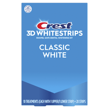 Crest 3D Whitestrips Classic White At-Home Teeth Whitening Kit, 10 Treatments
