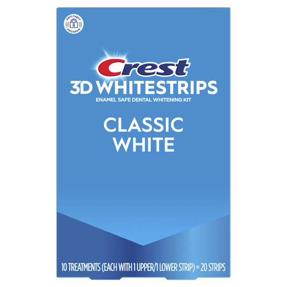 Crest 3D Whitestrips Classic White At-Home Teeth Whitening Kit, 10 Treatments