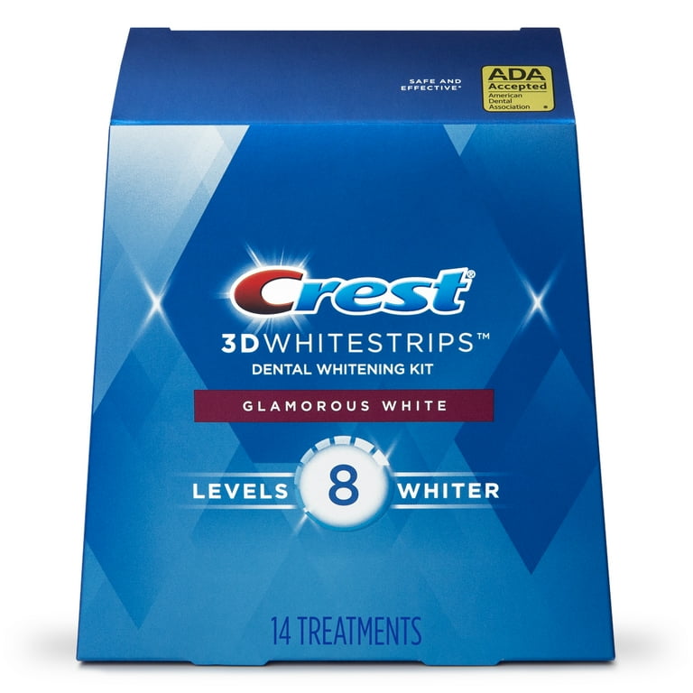 Crest 3D Whitestrips Glamorous White At-Home Teeth Whitening Kit, 14  Treatments