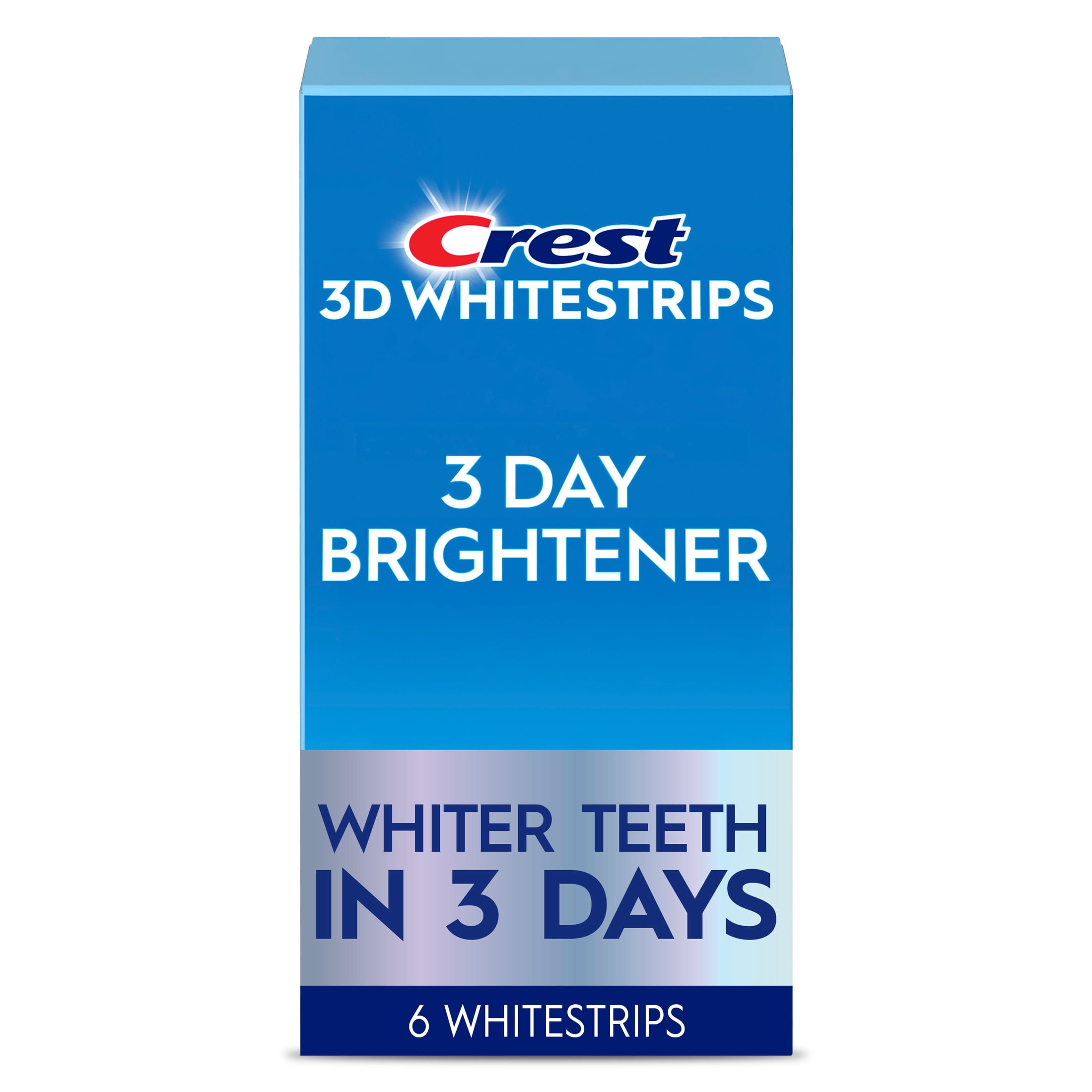 Crest 3DWhitestrips at Home Teeth Whitening, 3 Day Brightener, 3 Treatments, 6 Strips