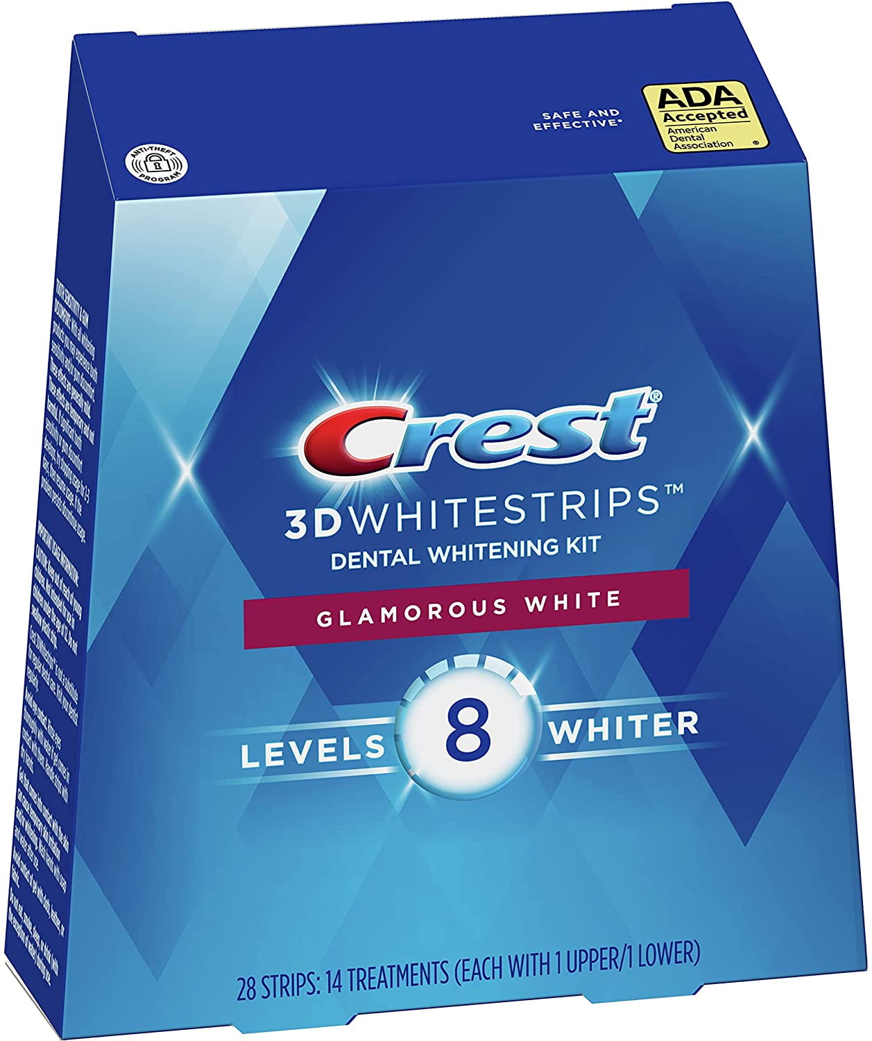 Crest 3D White Luxe Whitestrip Teeth Whitening Kit, Glamorous White, 14 Treatments( Each with 1 Upper/ 1 Lower), 28 Strips