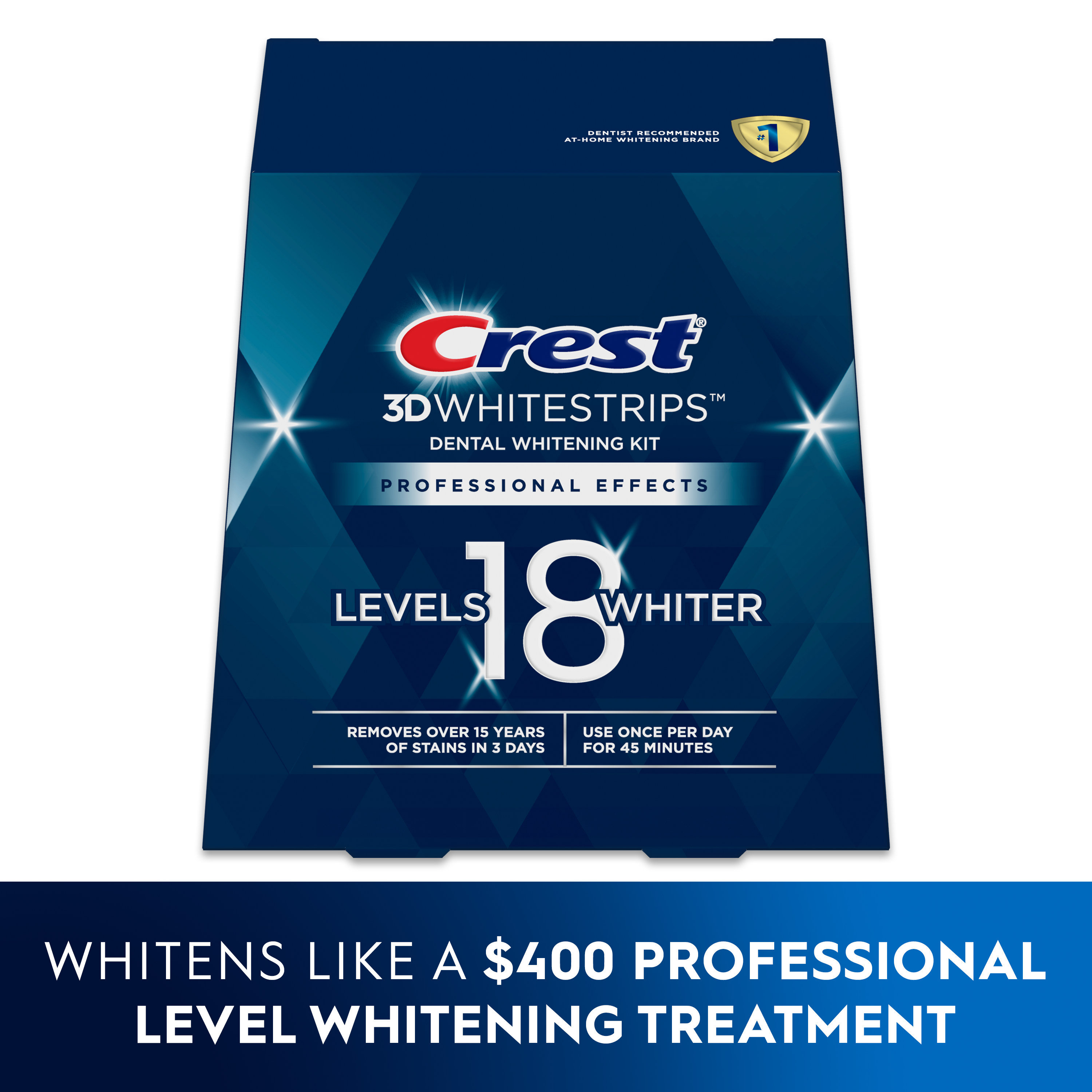 Crest 3D Whitestrips Professional Effects Teeth Whitening Strips Kit, 20 Treatments - image 1 of 6
