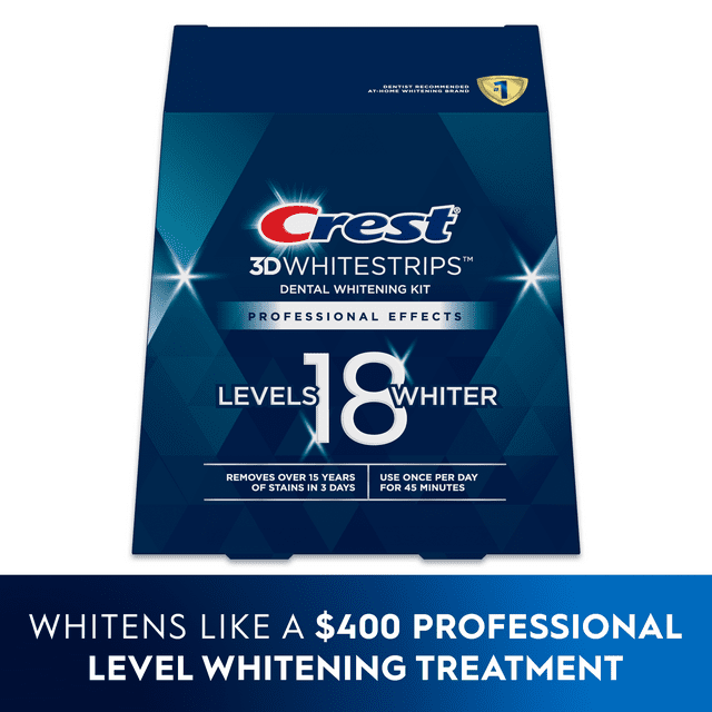 Crest 3D Whitestrips Professional Effects Teeth Whitening Strips Kit, 20 Treatments