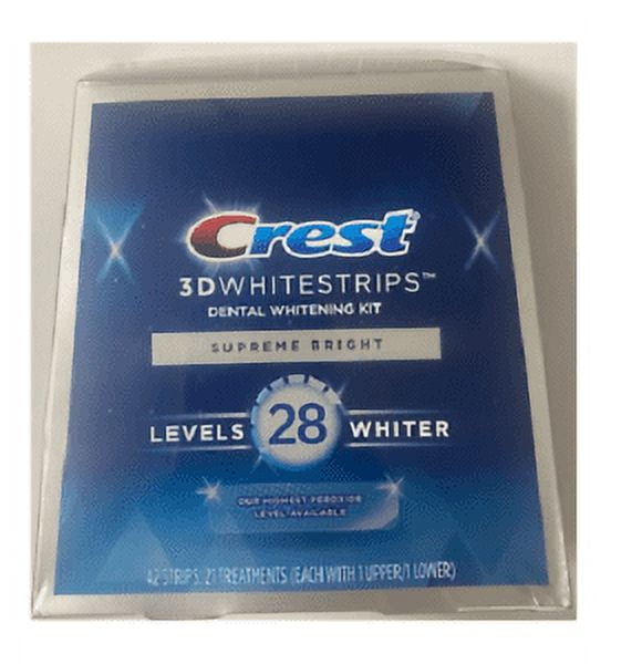 Crest 3D Whitestrips Supreme Bright - Levels 28 Whiter - 21 Treatments ...