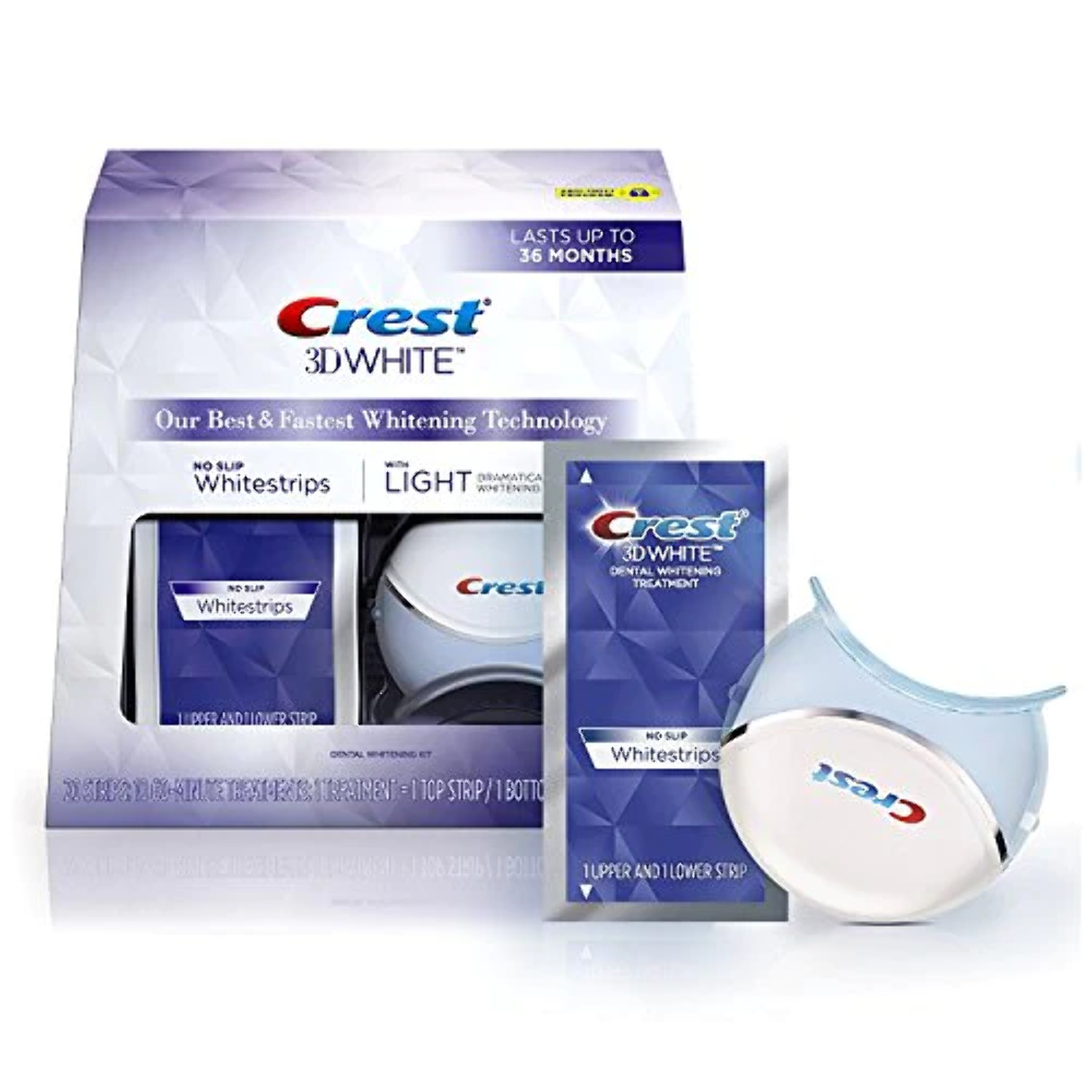 Crest 3D Whitestrips with Light Teeth Whitening Strip Kit, 10 Treatments - image 1 of 4