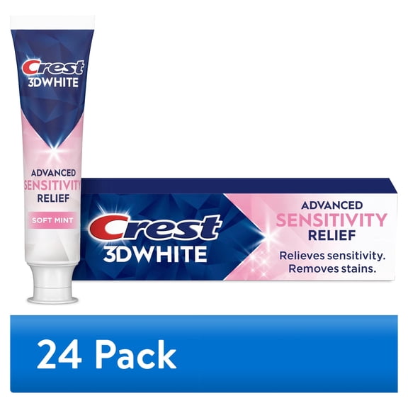 (24 pack) Crest 3DWhite Advanced Sensitivity Relief, 3.3 oz