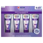 Crest 3D White Deep Stain Remover Whitening Toothpaste, 2.1 Ounce Pack of 4