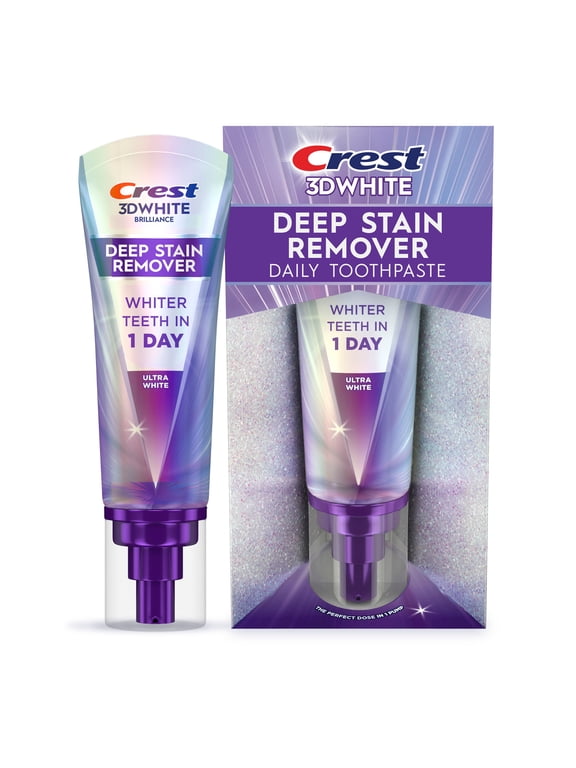 3D White Brilliance Deep Stain Remover Whitening Toothpaste, Mint, 3.1 oz