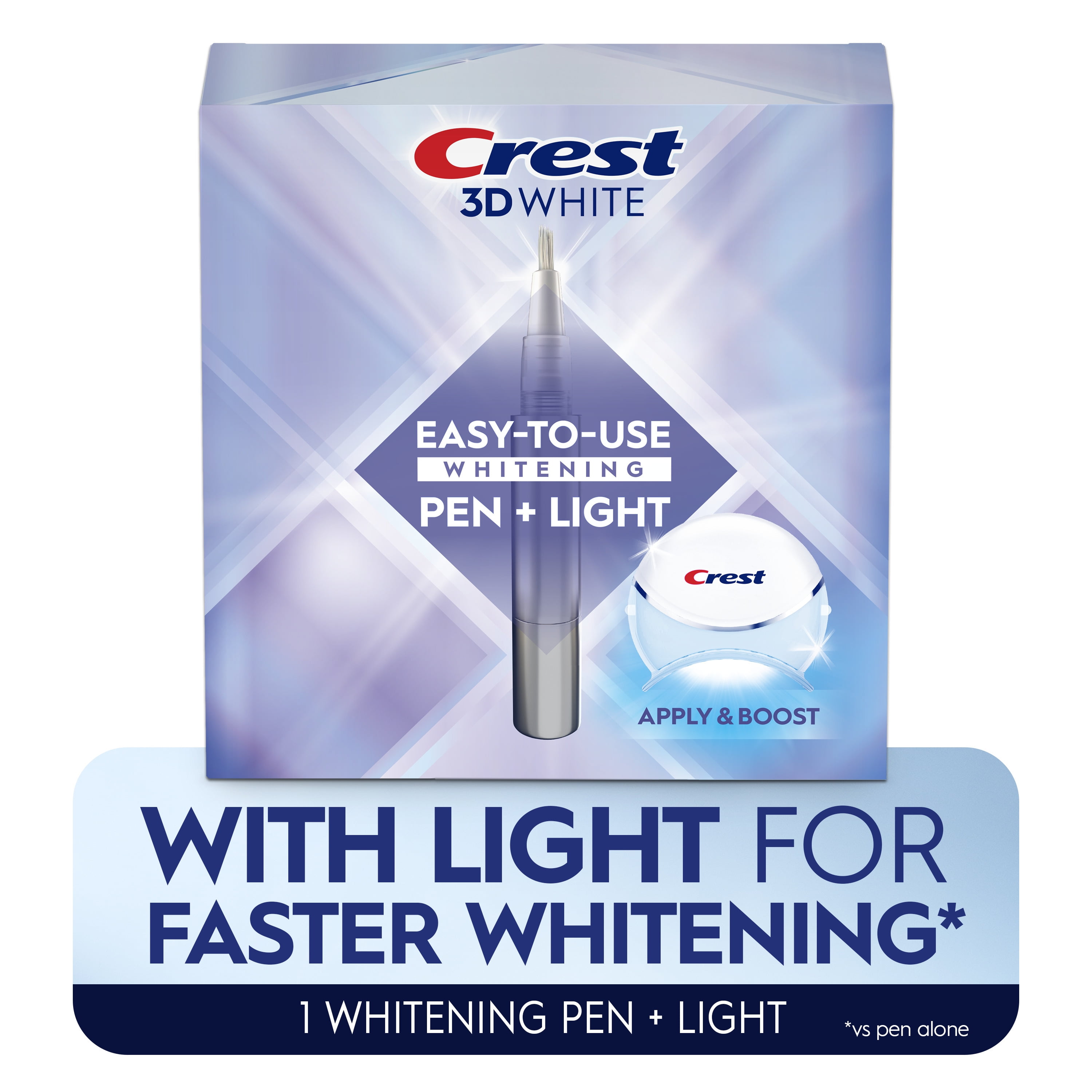 Crest 3DWhite Easy-to-Use Teeth Whitening Pen + Light, 1 Teeth Whitening Pen and 1 Light