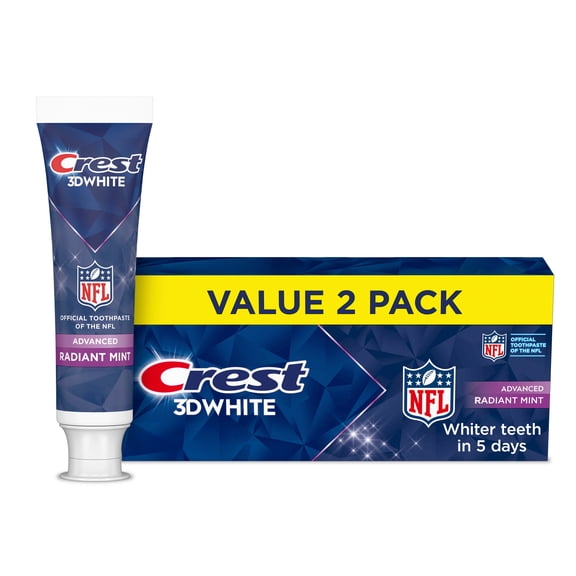 Crest 3DWhite Special NFL Edition, Toothpaste for Advanced Teeth Whitening, 3.3 oz, Pack of 2