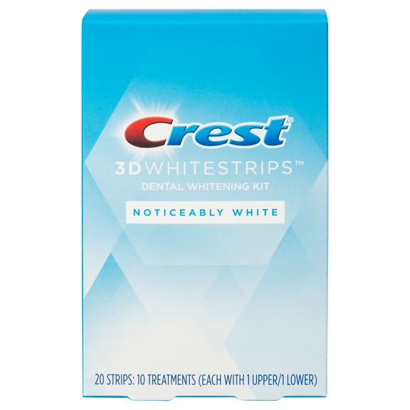 Crest 3DWhitestrips Noticeably White At-home Teeth Whitening Kit, 10 Treatments