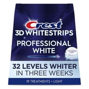 Crest 3DWhitestrips at Home Teeth Whitening, Professional White, 32 Levels Whiter, 19 Treatments, 38 Strips