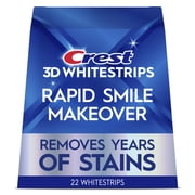 Crest 3DWhitestrips at Home Teeth Whitening , Rapid Smile Makeover, 10 Levels Whiter, 11 Treatments, 22 Strips