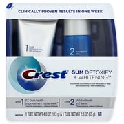 Crest® 6.3 Oz. Gum Detoxify + Whitening Two-step Toothpaste Peppermint Flavor Whitening Gel Gently Polishes