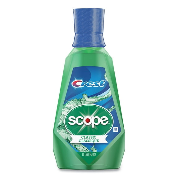 Crest 95662 1 Liter Plus Scope Mouth Rinse Bottle - Classic Mint (6/Carton)
