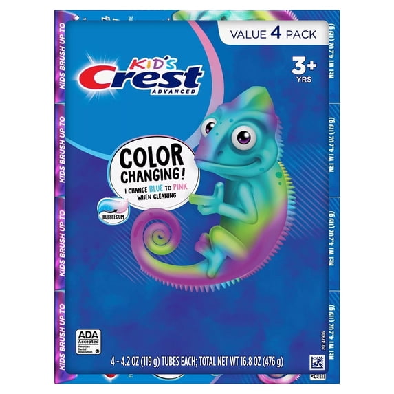 Change Color Toothpaste Crest Kid's Color Change Fluoride Toothpaste with Bubblegum Flavor 4.2 ...
