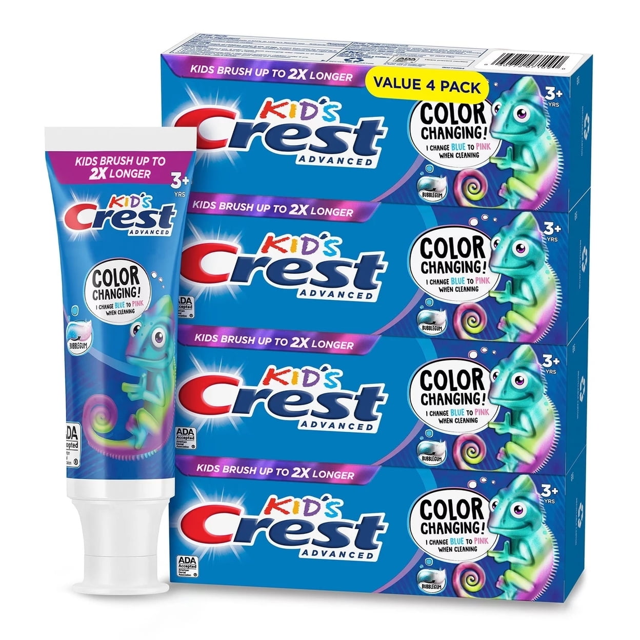 Crest Advanced Kid's Color Change Fluoride Toothpaste, Bubblegum (4.2