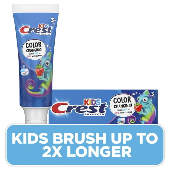 Crest Advanced Kid's Fluoride Toothpaste, Strawberry Flavor, 4.2 oz, Ages 3+