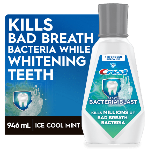 Crest Breath Bacteria Blast Mouthwash, Mint, 946 mL