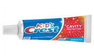 Crest Cavity Protection Toothpaste Kid's Sparkle Fun with Fluoride Travel Size Anticavity Paste .85 Ounce (12 pk)