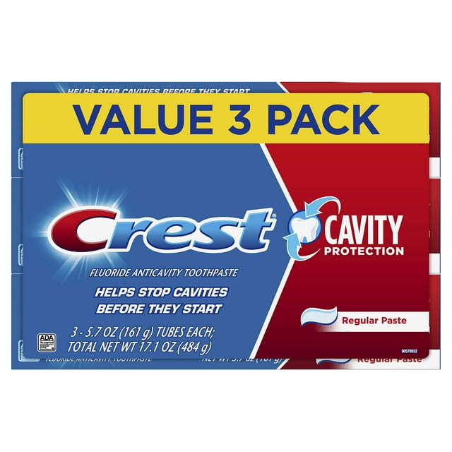 Crest Cavity Protection Toothpaste, YPF5&nbsp;Regular Paste, 5.7 oz, Pack of 3